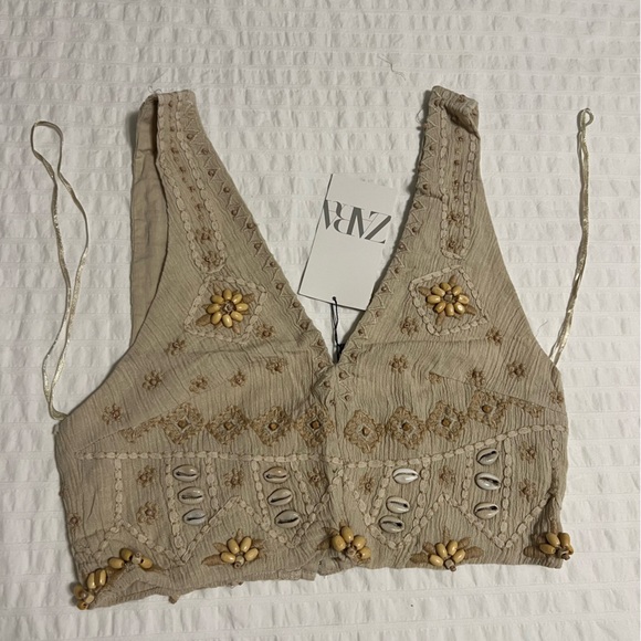 NWT Zara BLOG FAV shell mini skirt + top SET
cream/beige 100 cotton size S - Picture 14 of 17